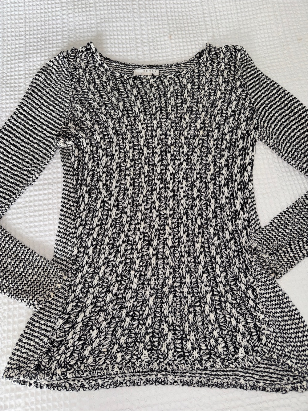 Kenar Black and White Knit Sweater